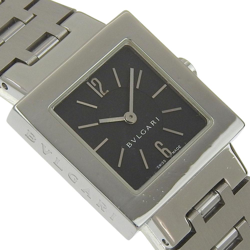 Bvlgari Quadlard Watches SQ22Stainless Steel Black blackDial Stainless Steel Quartz Analog Display Women Used