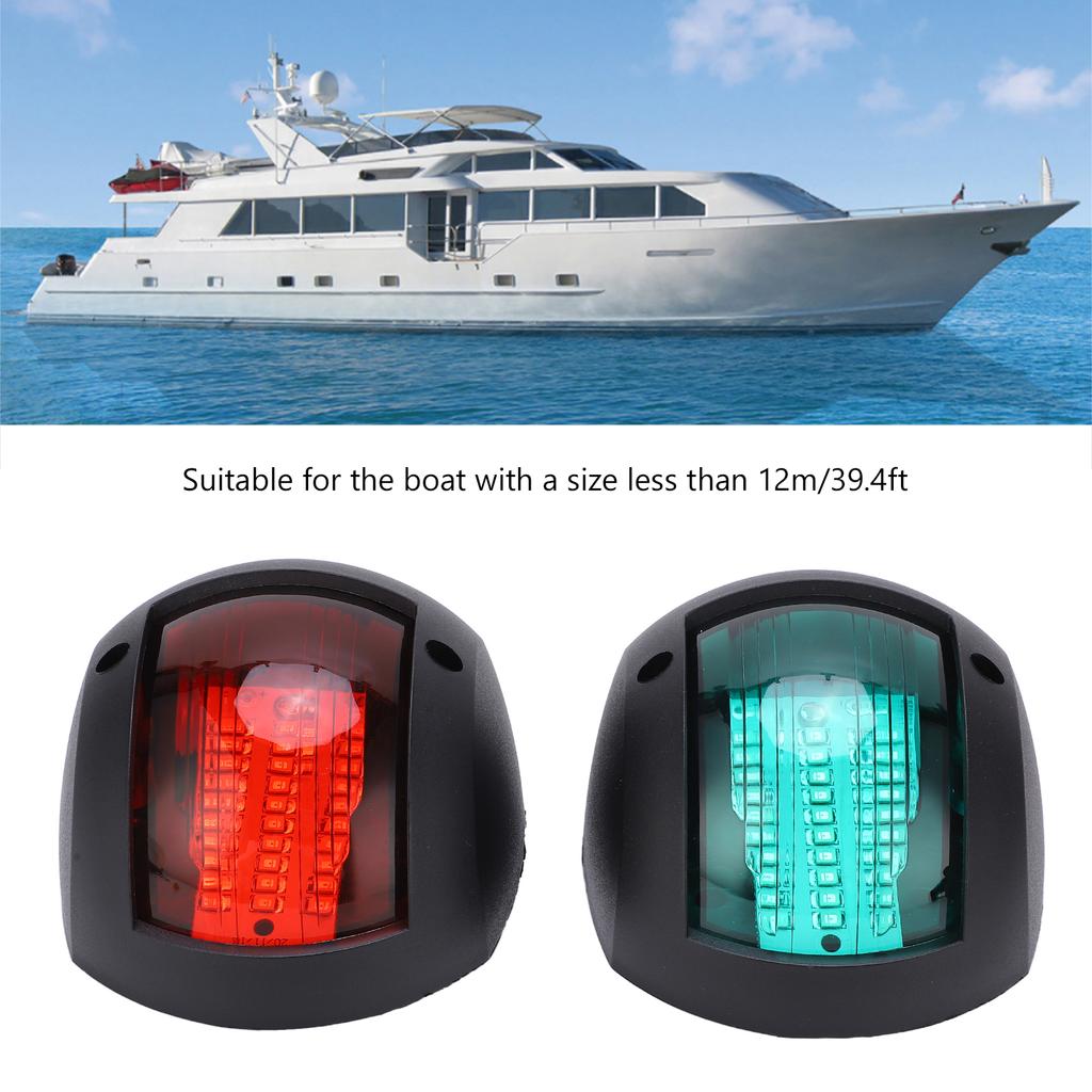 2 Stück Marineboot Yacht Signal Leuchte LED Navigations Buglampe Rot Grün Schiff Bordlicht für Segeln 12V‑24V 3W