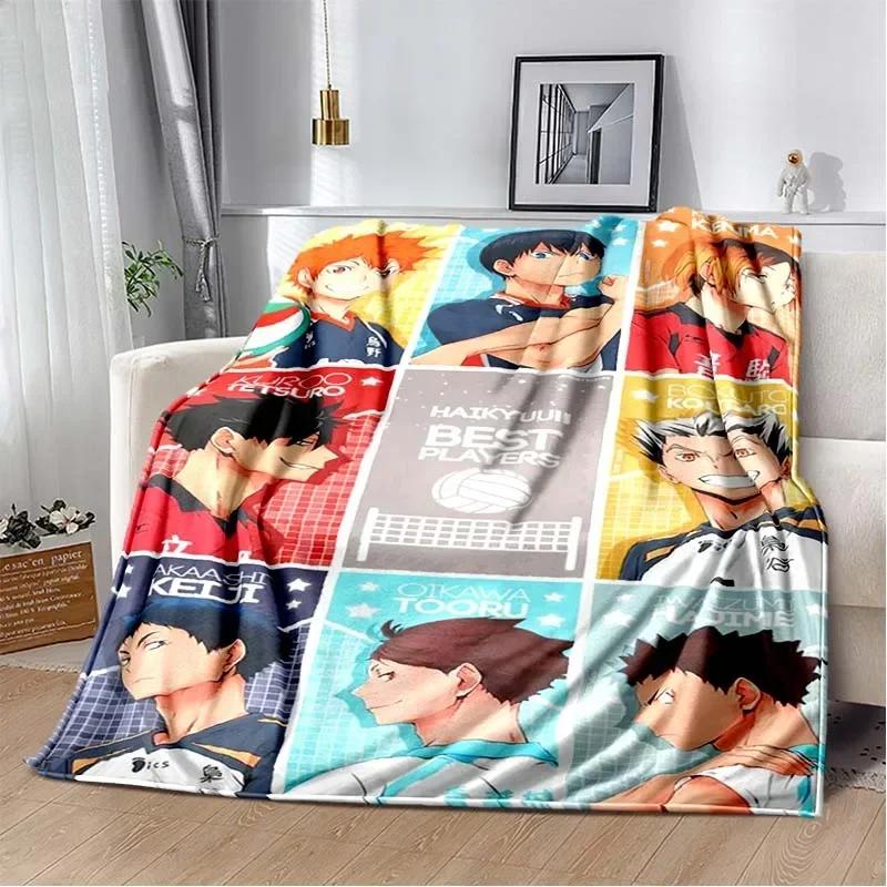 Anime Haikyuu Cartoon Volleyball Blanket Flannel Soft Throw Blanket for Home Bedroom Bed Sofa Picnic Travel Office Throw Blanket