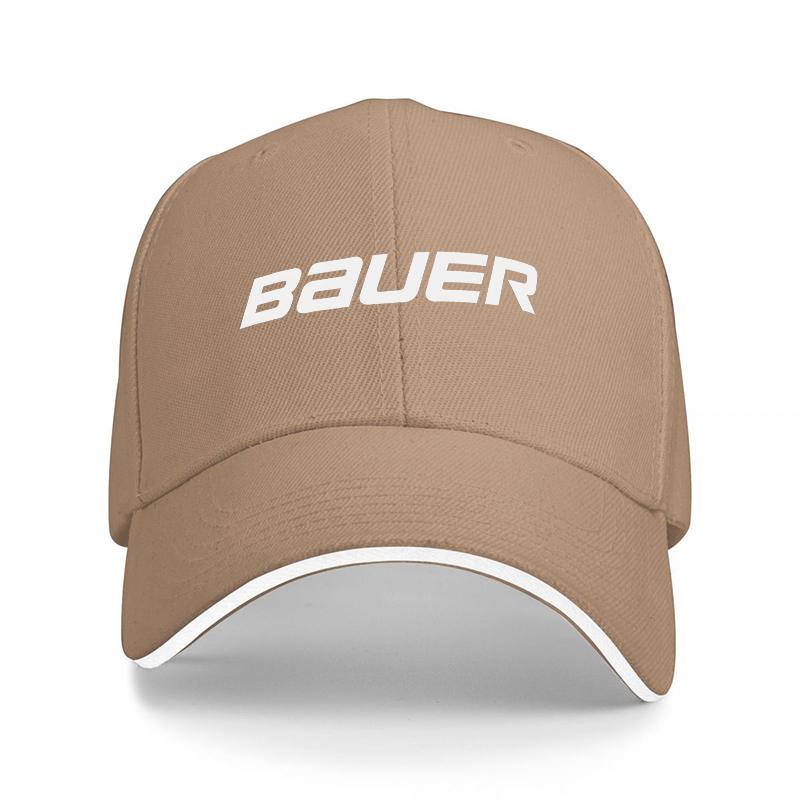 BAUER Logo Baseball Cap Black with White Trim Sporty Design for Hockey Fans Adjustable Fit Classic Style Outdoor Wear