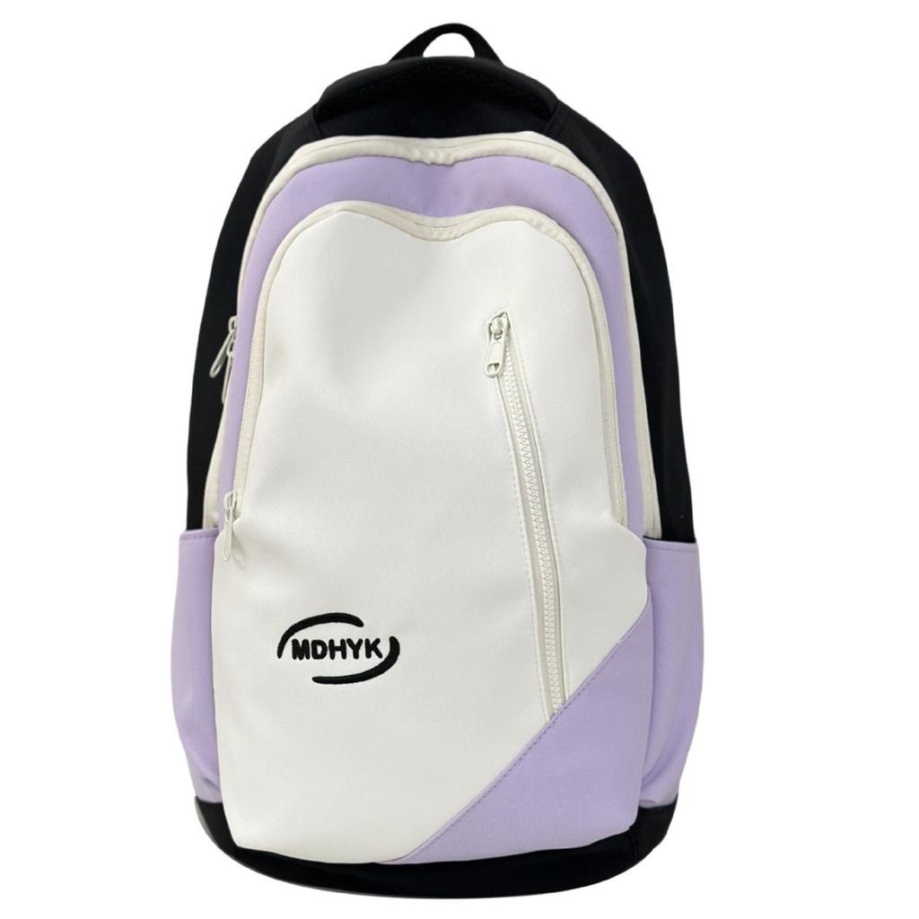 School bag Korean version fashionable versatile backpack new large-capacity literary college style school bag contrasting color casual simple backpack