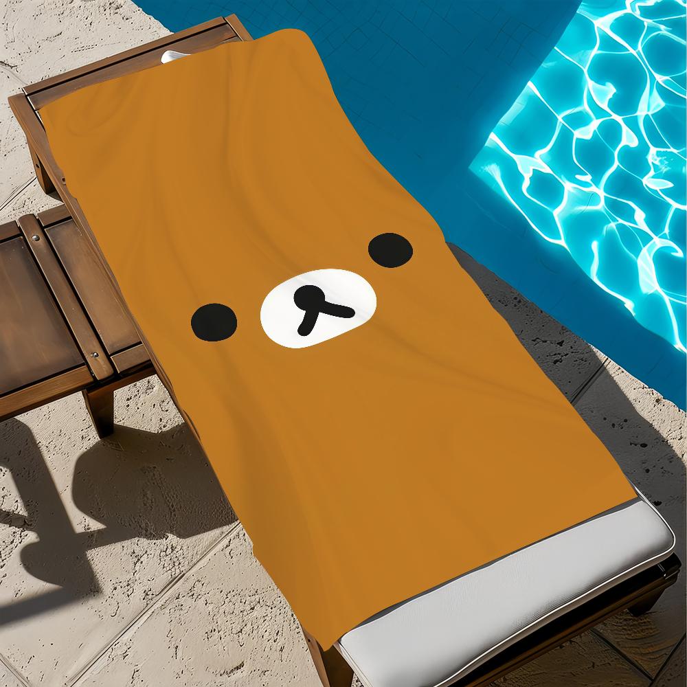 Anime Cute Cartoon R-rilakkuma-a Towel Large Quick-Drying Microfiber Soft Beach Towel for Travel Fitness Sauna Bathing Camping