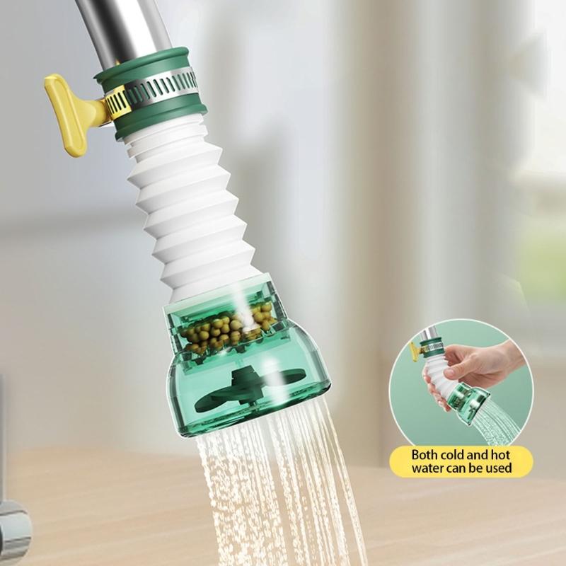 Faucet Extension Sprays Head 360 Degree Rotating Telescopic Tap Sprayers Nozzle Extender with Filter For Enhances Reach