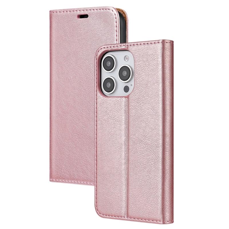 

Shockproof Folios Book Cover with Card slot Vintage PU Leather Kickstand Magnetic Closures Comfortable for Phone 16 розового золота