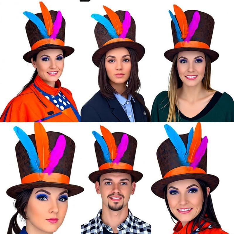 Cappelli Alti alla Moda Fasce per Capelli con Piccolo Cappello a Cilindro per Bambini e Adulti Raccolte Festiva Travestimento Cappello per Fotografia