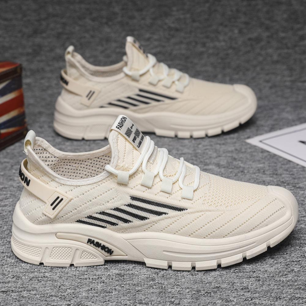 Men's shoes spring and summer new fly-woven mesh shoes men's breathable versatile casual shoes mesh shoes student running sports shoes