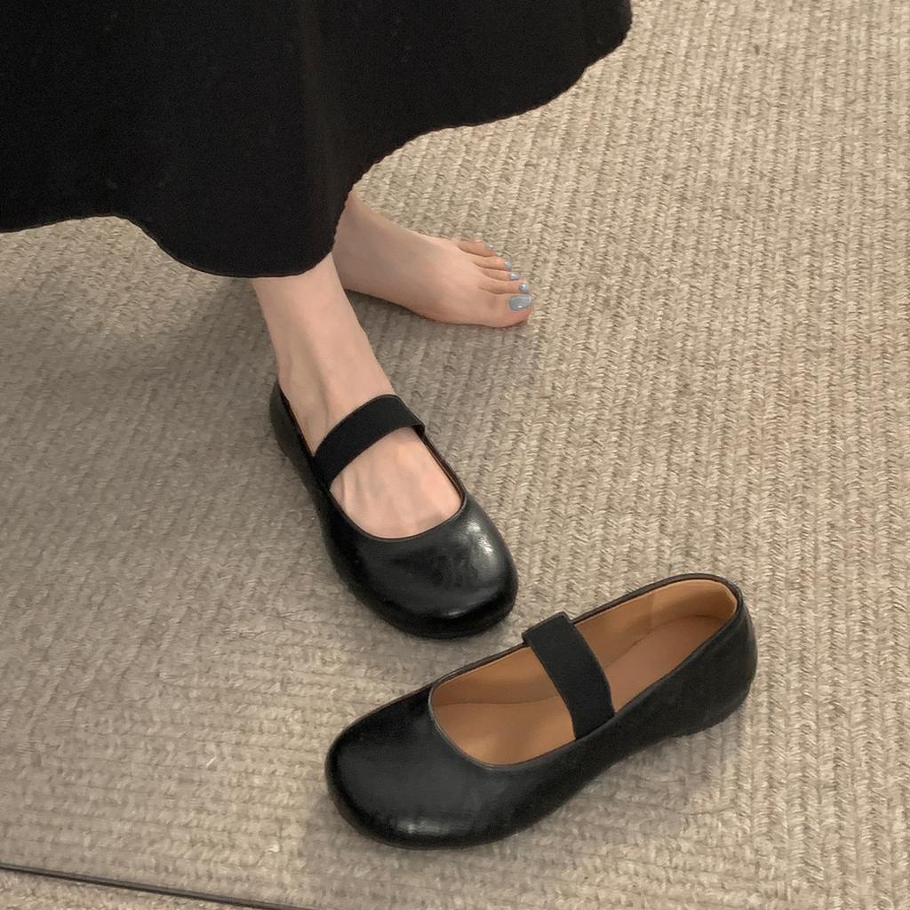 Retro Black Premium French Light Mouth Single Shoes Women's 2025 New Autumn Skirt Versatile Mary Jane Shoes