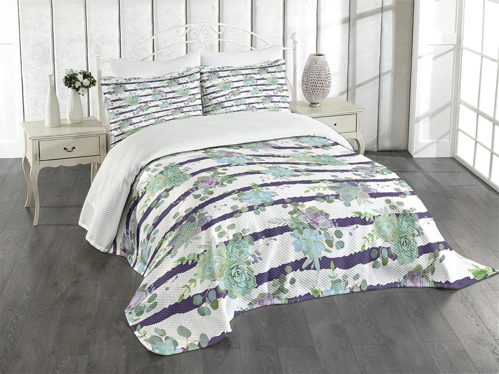 Green Cactus Bedding Sets 4 Pieces Soft Duvet Cover Set with Pillow Shames for Teen Girls Boys Men Women Bedroom Decor Vintage