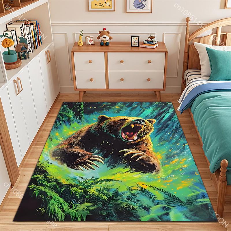 6 Style The Angry Bear Pattern Carpet for Living Room Bedroom Sofa Home Decor Non-slip Floor Mat Large Size Play Area Rug