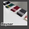Parallel Bar Socks Medium Tube College Style Retro Color Stacking Socks Trendy Cotton Socks