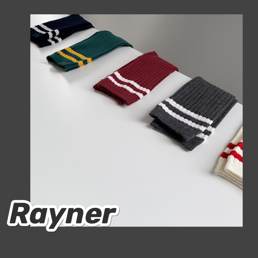 Parallel Bar Socks Medium Tube College Style Retro Color Stacking Socks Trendy Cotton Socks