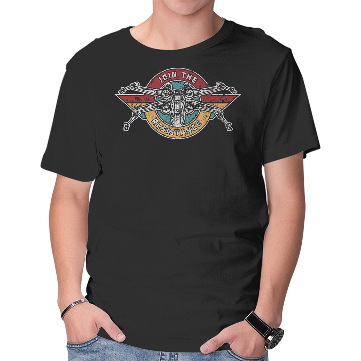 Unisex Crew Neck T-Shirt Join The Resistance Graphic Short Sleeve Casual Tee XL