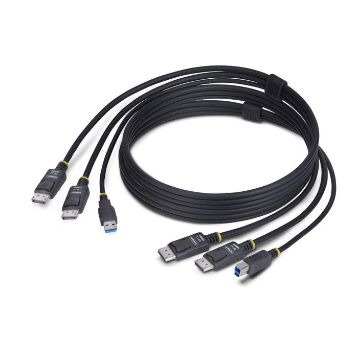 StarTech.Com Cavo KVM DisplayPort USB 5Gbps 4K 60Hz 1,8m Nero