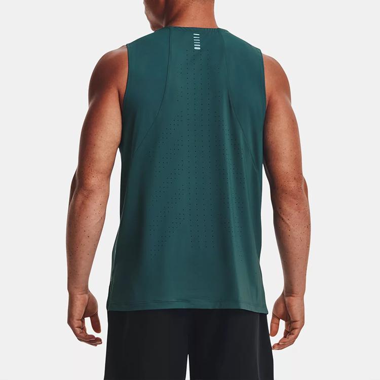 Under Armour Iso-Chill Solid Color Round Neck Casual Sports Lightweight Dry Sleeveless Vest Men Tops Tourmaline-Teal 1372300-716