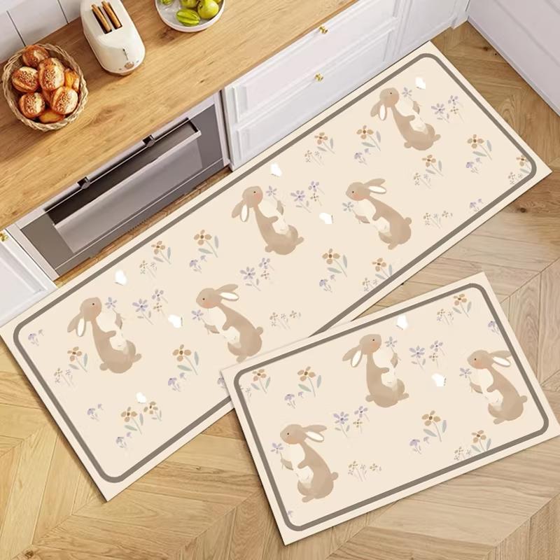 Kitchen Rug Diatom Mud Mat Pastoral Print Carpet Absorbent Non-Slip Floor Mats Long Size Rugs Home Decoration Alfombra De Cocina