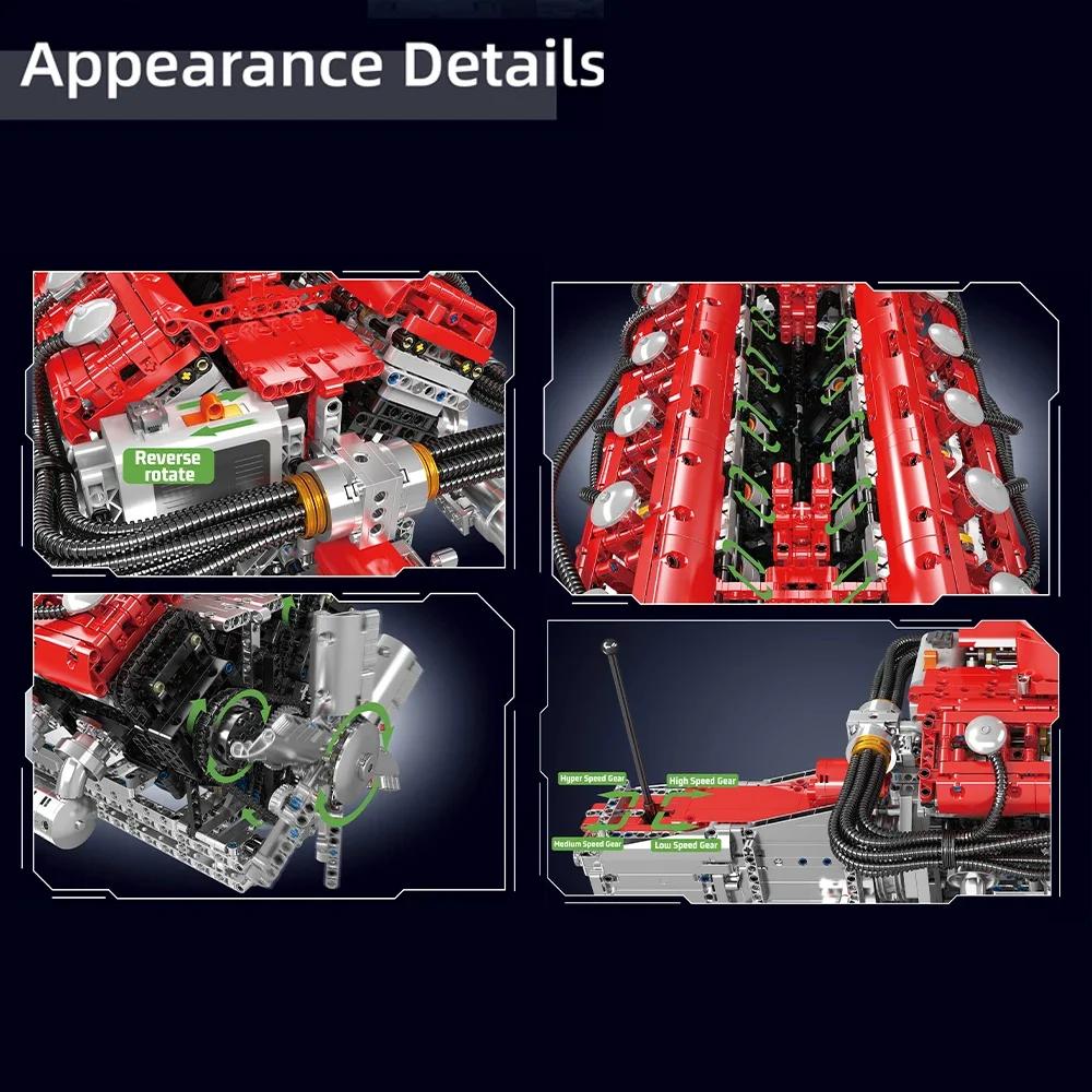 MOULD KING 10169 V12 Engine Model Building Block Kit Sports Car 3472PCS Motor Drive Puzzle Block Assembly Toys Christmas Gifts