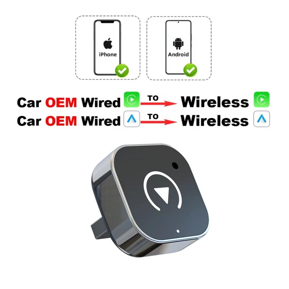 

New 2in1 Mini Wireless CarPlay&Android Auto Adapter 5GHz WiFi, Type-C/USB Plug and Play Smart Box for Car Accessories Dongle 2in1 Carplay Box