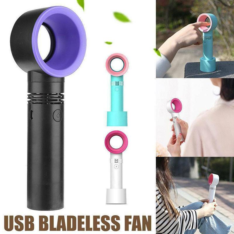 Nou ventilator portabil de vară fără lame Mini răcitor fără frunze Ventilator la îndemână cu 3 viteze Ventilator de răcire reîncărcabil prin USB pentru călătorii în aer liber, birou