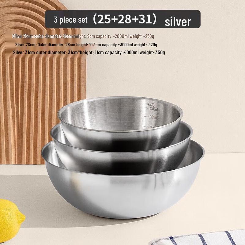 ZISIZ Stainless Steel Mixing Bowl