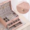 Stylish Multi Layer Jewelry Chest Multilayered Jewelry Storage Box Convenient PU Leather for Accessory Organization