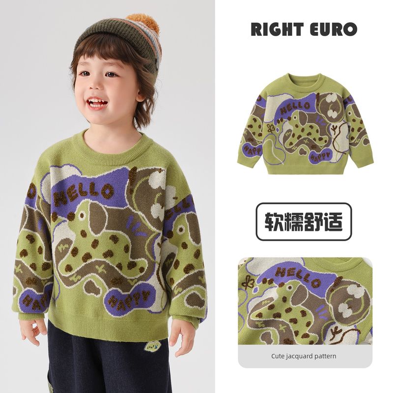 Sweaters and Knitwears, Winter Clothing, Autumn and Winter Styles, 2025 New Children s Clothing, Baby and Toddler Tops, Warm Autumn Clothing, Trendy Yellow Purple 110cm