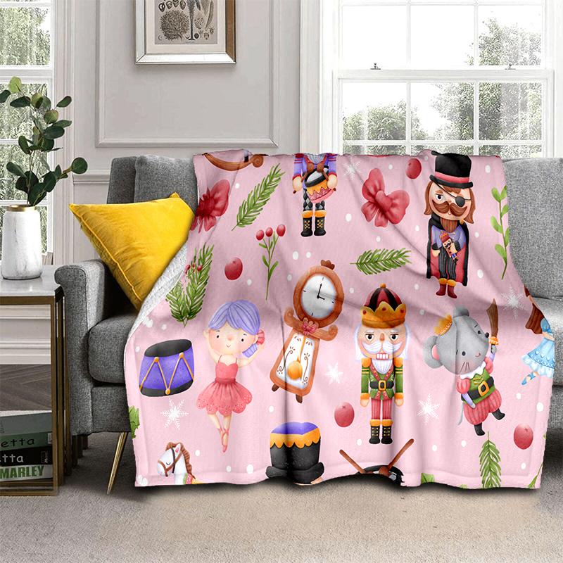 The Nutcracker Merry Christmas Cartoon Doll Festival Gift Blanket,Soft Throw Blanket for Home Bedroom Bed Sofa Picnic Cover Kids