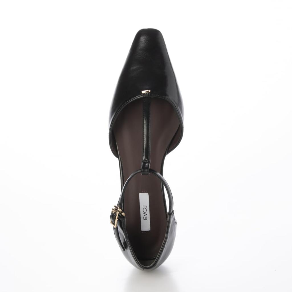 EVOL Lightweight and Soft T-Strap Square Flat Pumps, Women's, Size 23.0 cm
