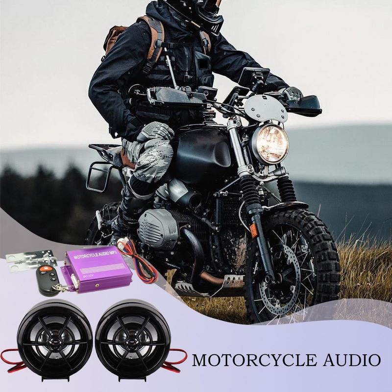 Motorcycle Bl Uetooth Speaker Waterproof FM Radio Speaker Riding Accessories Motorcycle Audio System Music Player 3 Modes