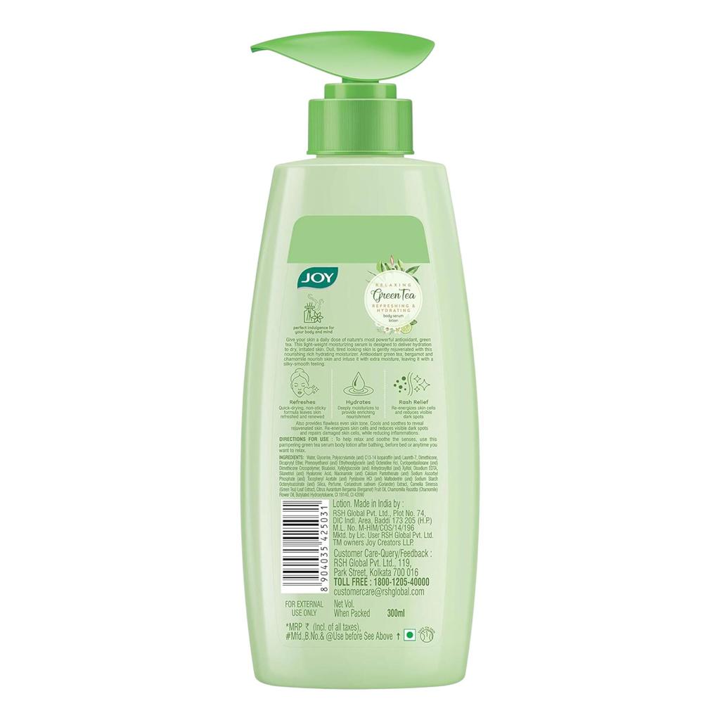 Joy Relaxing Green Tea Body Serum Lotion 300 ml | Hydrating, Refreshing & Quick Absorbing Skin Glow