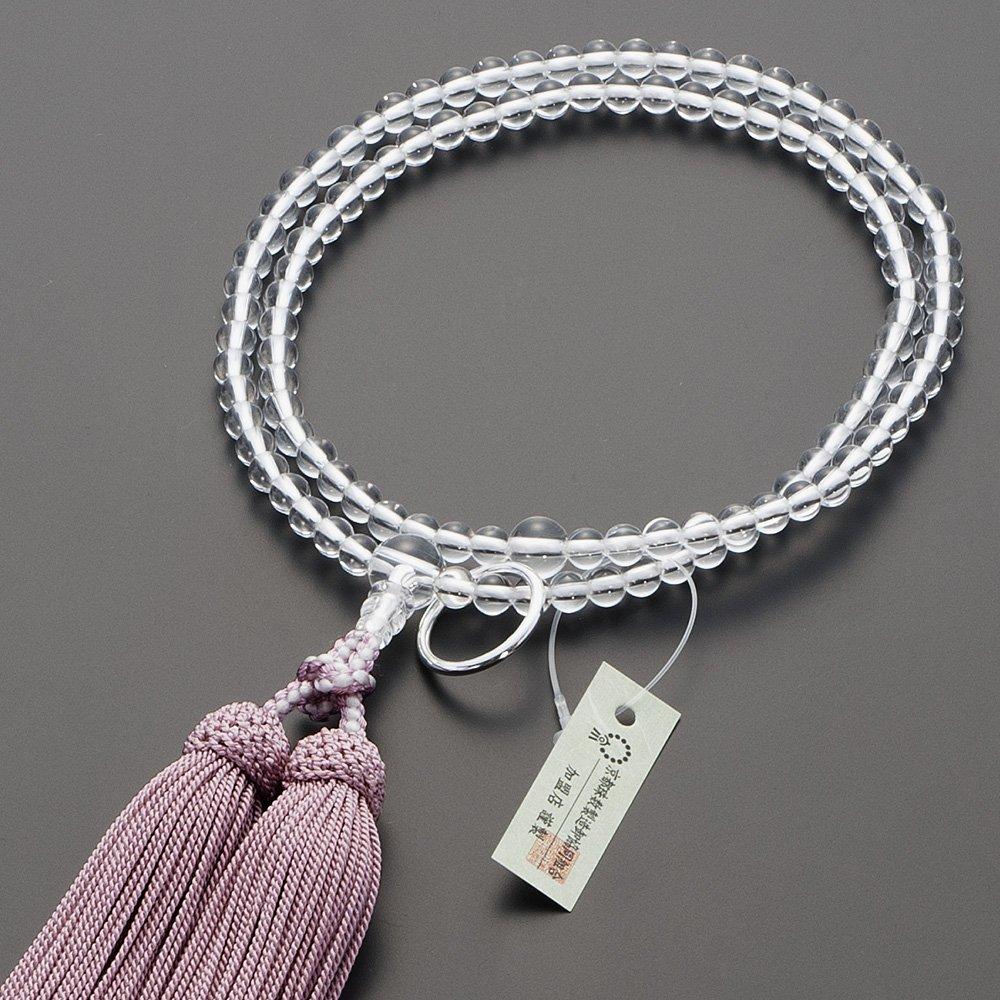 Buddhist Altar Shop Takita Shoten Buddhist Prayer Beads, Soto Zen Zen Buddhist Formal Prayer Beads [Women's], Genuine Crystal, 8-inch, Silk Tassel,