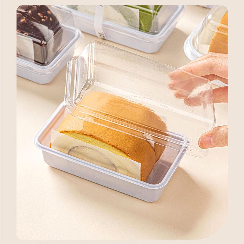 Transparent High-Lid Swiss Roll Cake Slice Box