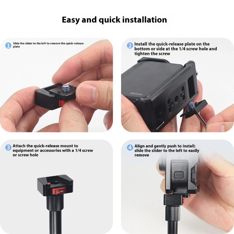 Universal Simple Detach Mount For Sports Cameras Cage Featuring Magnetic Lock Mechanism And Flexible Positioning