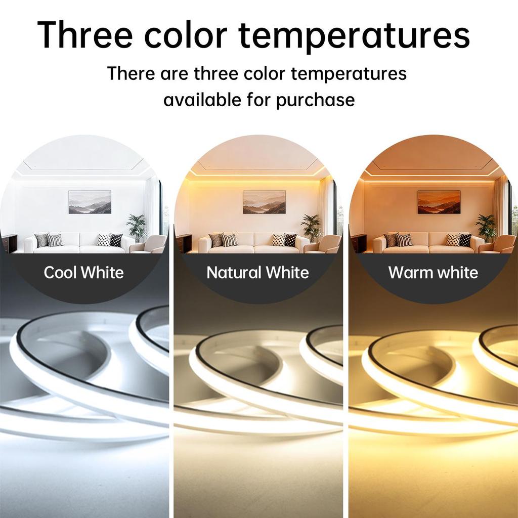 Premium Äkta Silikon Neon LED Ljusremsa 24V Tuya Smart WiFi APP Alexa Kontroll Självhäftande Tejp-Klippbar|Ljusstark|Vattentät