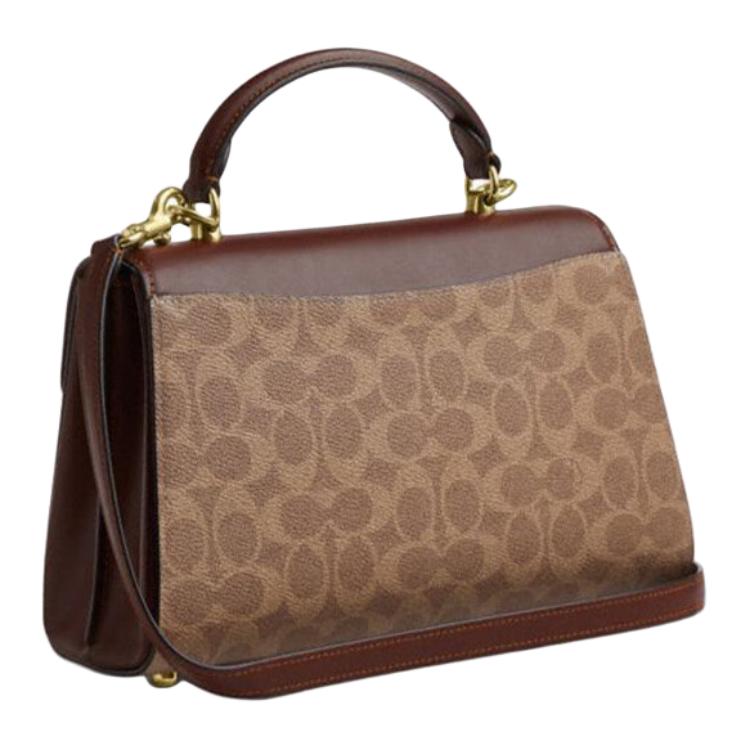 New COACH Eliza Artificial Leather Shoulder Bag Crossbody Bag Handbag Large Size Women's Brown CW012-IMXHE