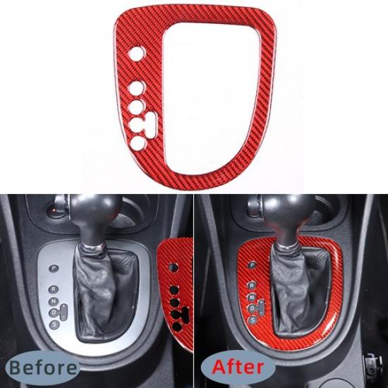 Roter Kohlefaser-Mittelkonsolen-Schaltpanel-Zieraufkleber für Seat Leon 2008-12