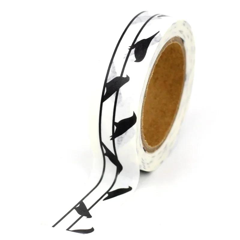 NEW 1PC 10M Decorative Black and White Japanese Washi Tape Set DIY Journaling Adhesive Moon Masking Tape Cute Stationery