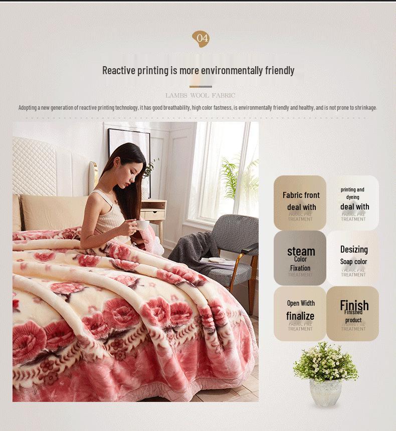 Doppellagige verdickte Raschel-Winterdecke - Ultraweiche Decke für Haushalt & Hochzeitsgeschenk