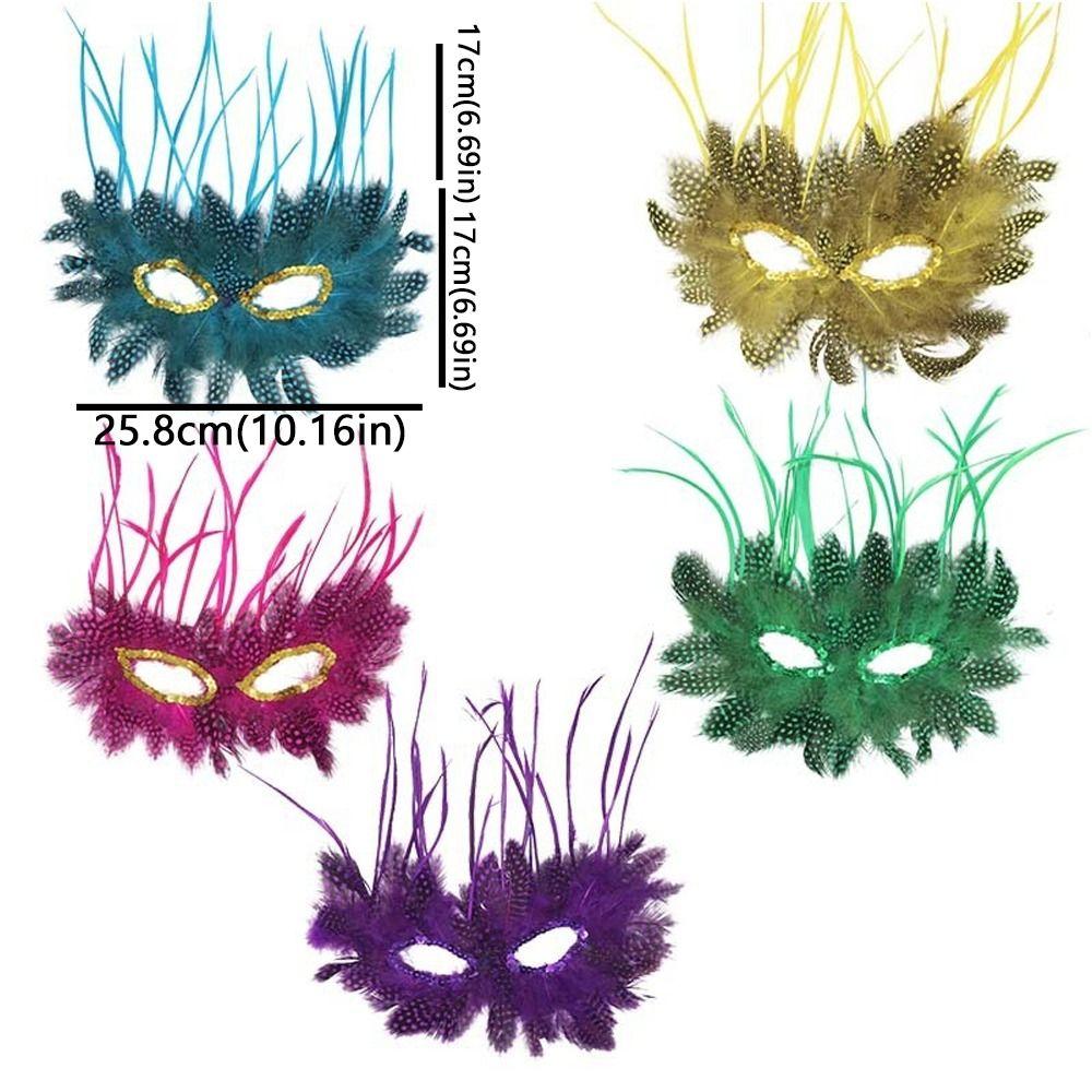 Half Face Feather Mask Comfortable Wear Masquerade Mask Performance Mask  Photography Prop