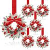6pcs Plastic Bowknot Ribbon Wall Decoration Rings Wreath Closet Accessories for Christmas Birthday Party Decoration