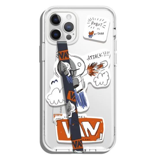 

elago BTS BT21 Character Phone Finger Strap Anti-Drop Hand Strap Grip Holder -(option7) чорний