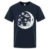 Mens Tshirt High Quality 100 Cotton Funny Astronaut Moon Barbecue Print Casual Loose Cool Men Oneck Tshirt Tee Tops