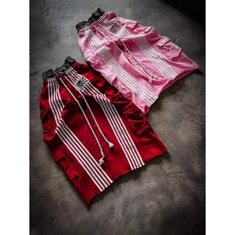 ZYLLO American Retro High Street Tooling Doppelte Taille Sweatpants Blatt Camouflage Schwerindustrie Gestreift Locker Weitbeinige Hose Europa