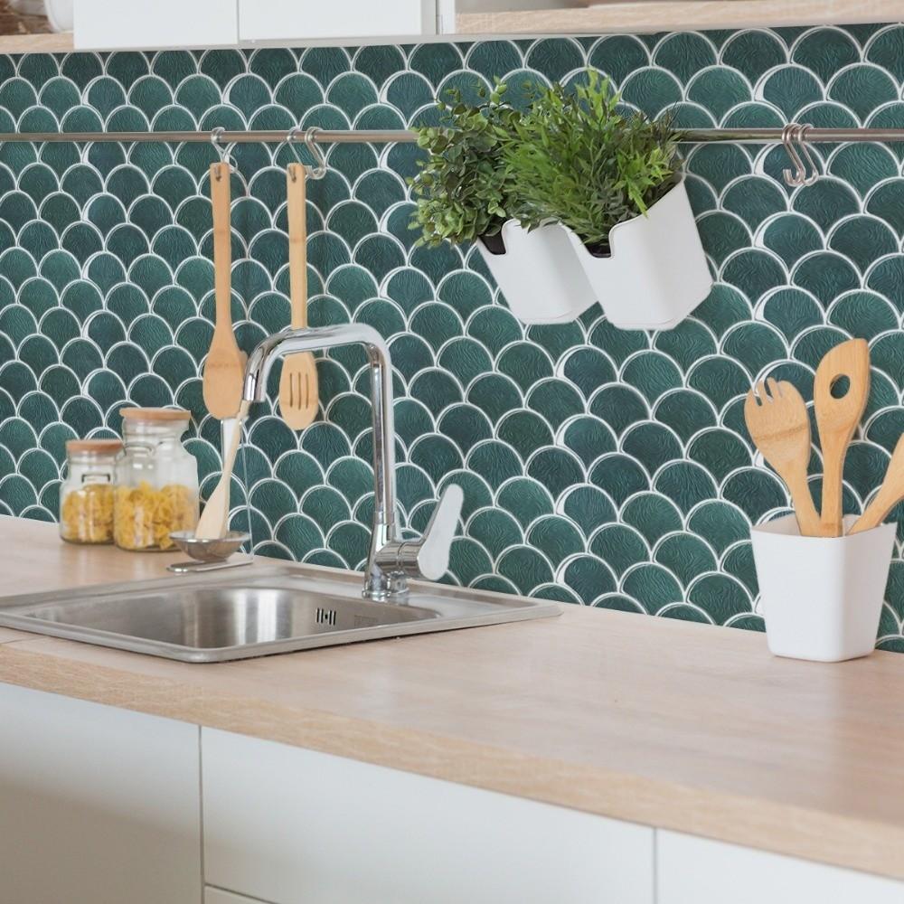 PVC 3D Wall Stickers Waterproof Kitchen Backsplash New Imitation Wall Tiles  For Home Decor