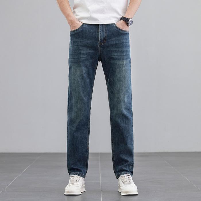 

Весна Новые Эластичные Прямые Джинсы Мужские Ретро Мужские Брюки 38