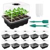 12 Holes Seed Starter Tray Greenhouse Germination Kit with Humidity Dome Plant Seedling Growing Tray with Base Propagation Kit