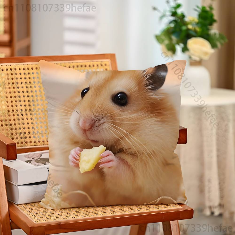 Cute Animal Hamster Throw Pillow Case For Decoration 30cm 50cm 55cm Square Home Pillowcase Case