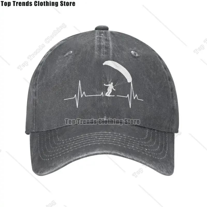 Cotton Speedgliding Heartbeat Paragliding Ski Baseball Cap Women Men's Adjustable Paramotor Parachute Dad Hat Summer