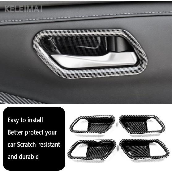 Car Accessories Fit for Nissan Sentra 2020 2021 2022 2023 2024 2025 Interior Door Handle Bowl Decor Sticker Cover Trim (Carbon Fiber) 4PCS ABS