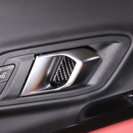 2PCS Real Carbon Fiber Car Door Handle Cover Trim For -24 Toyota Supra A90