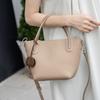 New First-layer Cowhide Vegetable Basket Bag Texture Versatile Simple Messenger Bag Commuter Shoulder Bucket Bag